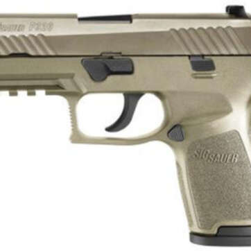 Sig P320 *D* 9mm 3.9In Flat Dark Earth Striker Siglite Modular Polymer Grip (2) 15Rd Steel MAG Rail - Handsguns | American Guns & Ammo