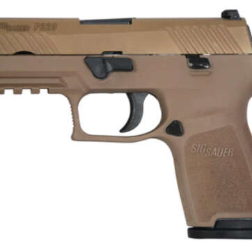 Sig P320 357 Sig 3.9", Flat Dark Earth Striker Siglite Modular Polymer Grip (2) 13Rd Steel MAG Rail - Handsguns | American Guns & Ammo