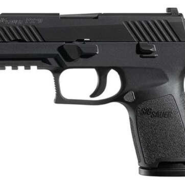 Sig P320 45 ACP 3.9In Nitron Black, Striker Contrast Sights Modular Polymer Grip (2) 9RD Steel MAG Rail - Handsguns | American Guns & Ammo