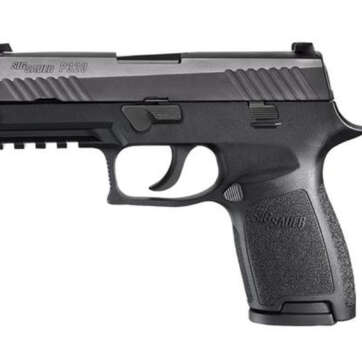 Sig P320 45 ACP 3.9In Nitron Black, Striker Siglite Modular Polymer Grip (2) 9RD Steel MAG Rail - Handsguns | American Guns & Ammo