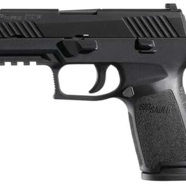 Sig P320 357 Sig 3.9", Nitron Black Striker Siglite Modular Polymer Grip (2) 14Rd Steel MAG Rail - Handsguns | American Guns & Ammo