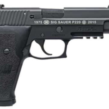 Sig P220 Combat 40th Anniversary Limited Production 45 ACP 4.9" Threaded, Black Nitron Finish Siglite Night Sights Engraved Slide 10rd - Handsguns | American Guns & Ammo