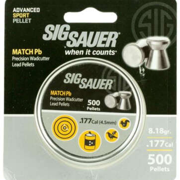 Sig Airguns Match .177 Pellets Lead 500/Pack - Air Guns & BB Guns | American Guns & Ammo