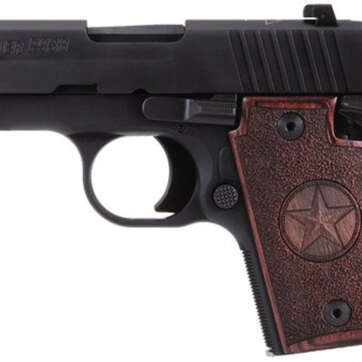 Sig P938 Micro Texas 9mm, 3", Rosewood Grip, Alum Frame, Nitron Slide, Night Sights, 6rd - Handsguns - American Guns & Ammo
