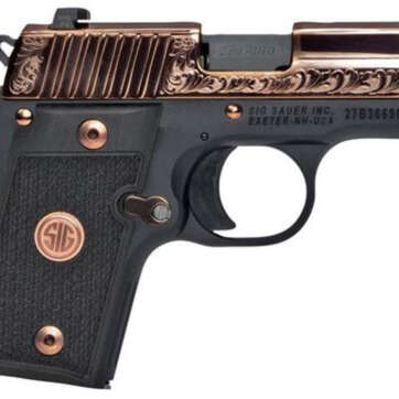 Sig P238, .380 ACP, 3", Black G10 Grips, Rose Gold Finish, 7rd - Handsguns - American Guns & Ammo