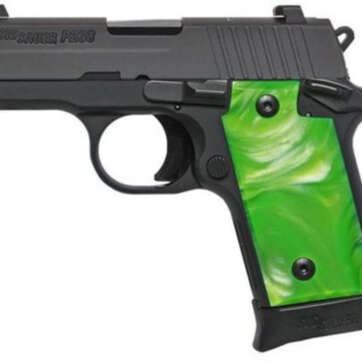 Sig P238 .380 ACP, 2.7", Green Pearl Grips, Black, Night Sights, 6rd - Handsguns | American Guns & Ammo
