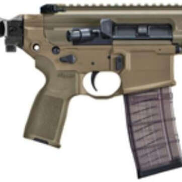 Sig MCX Virtus Pistol .300 AAC Blackout 9" Barrel M-LOK Folding SBX Pistol Stabilizing Brace Flat Dark Earth 30rd Mag - Handsguns - American Guns & Ammo