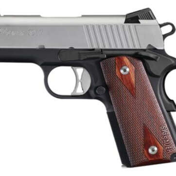 Sig 1911 Ultra Compact Single 9mm, 3.3", Rosewood Grip, Black Nitron Stainless, 8rd, *MA Compliant* - Handsguns - American Guns & Ammo