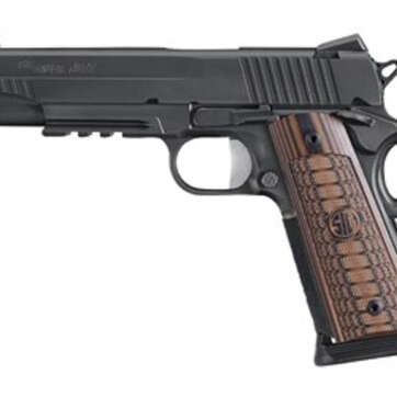 Sig 1911, 45 ACP, 5In, Select, Black, Sao, Siglite, Select, (2) 8RD Steel Mag, Rail - Handsguns - American Guns & Ammo