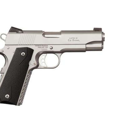 Ed Brown Alpha Carry Single 45 ACP 4.2" Barrel, Black Grips Stainless Frame, 7rd - Handsguns - American Guns & Ammo