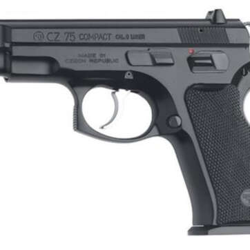 CZ 75 Compact SA/DA 9mm, 3.8" Barrel, Black, Poly Grip, 10rd - Handsguns | American Guns & Ammo