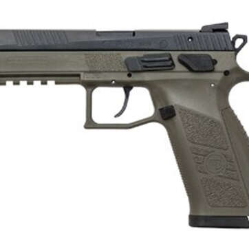 CZ P-09, 9mm, OD Green Frame, Black Slide; NS - Interchangeable Back Straps - 10 rd Mags - Handsguns - American Guns & Ammo