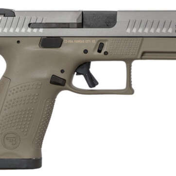 CZ P10 COMPACT 9MM 10RD, Flat Dark Earth/WHITE NITRIDE NS - Handsguns - American Guns & Ammo