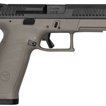 CZ P-10F, 9mm, 4.5" Barrel, Polymer Frame And Grips, Trigger Safety, Full Size, Semi-automatic, Night Sights, Striker Fired, 10Rd, Black Slide, Flat Dark Earth - Handsguns - American Guns & Ammo