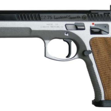 CZ Tactical Sport Pistol 9MM 5.23" Barrel, Nickel Frame & Blue Slide 20RD Mag - Handsguns | American Guns & Ammo