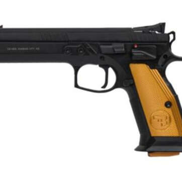 CZ 75 Tactical Sport Orange 9mm, 5.23" Barrel, Steel Frame, Black, Thin Alum Grips, Ambi Safety, Adj Target Sights, 2x20rd Mags - Handsguns | American Guns & Ammo