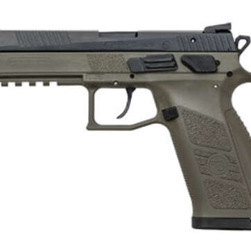 CZ P-09 Full Size, 9mm, 4.5", 19rd, OD Green Frame, Black, Night Sights - Handsguns - American Guns & Ammo