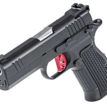 Dan Wesson DWX Single Action Only,Compact, 9mm, 4" Barrel, Aluminum Frame, Black, Aluminum Grips, 15Rd, Ambidextrous Safety, Front Night Sight Blacked Out Rear Sights, No Rail - Handsguns | American Guns & Ammo