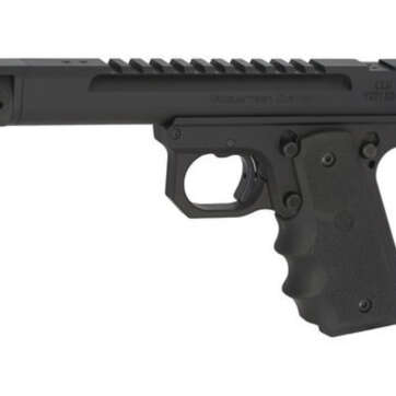 Volquartsen Scorpion Open Model .22 LR, 4.5" Barrel, 1911 Style Frame, Compensator, Hogue Grips, Black - Handsguns | American Guns & Ammo