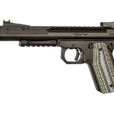 Volquarsen Scorpion .22 WMR, 6" Barrel, Hi-Viz Front/Tritium Rear, Predator Green VZ Grips, Black, 9rd - Handsguns | American Guns & Ammo
