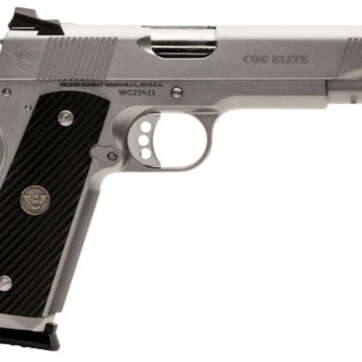 Wilson Combat 1911 CQB Elite 45 ACP, 5" Barrel, G10 Diagonal Grip, Black, SS Slide, 8rd - Handsguns | American Guns & Ammo