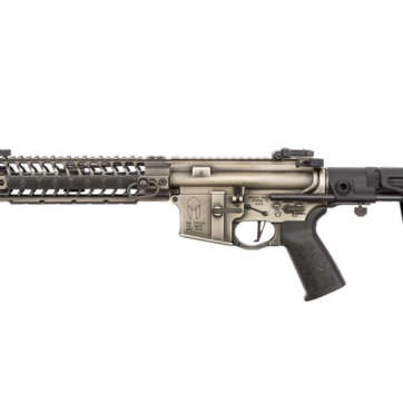 Spike's Spartan Pistol, Maxim Brace 556/223, 8" Barrel, 10" M-LOK Rail, Nickel Boron Battleworn Finish 30rd Mag - Handsguns | American Guns & Ammo