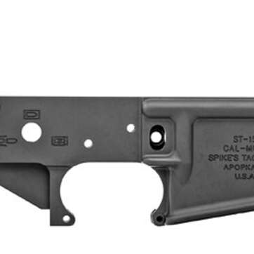 Spikes No Logo II Stripped Lower Receiver, Black - RIFLES | American Guns & Ammo