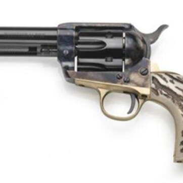 Taylor's 1873 Cattleman .45 Colt, 4.75" Barrel, Stag Imitation Grips, Blued, 6rd - Handsguns | American Guns & Ammo