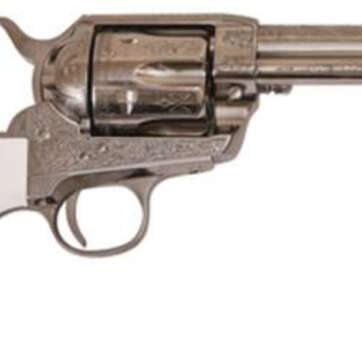 Cimarron Firearms Frontier .45 Long Colt 4.75" Barrel Nickel Finish PW Laser Engraved Poly Ivory Grip - Handsguns | American Guns & Ammo