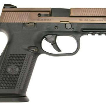 FN FNS 9, 9mm, 4", 17rd, Black Interchangeable Backstrap Grip, Bronze Slide - Handsguns - American Guns & Ammo