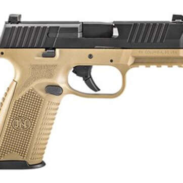 FN 509 NMS Full Size 9mm, 4" Barrel, Flat Dark Earth/Black, No-Manual Safety, 3 Dot, 2x17rd Mags - Handsguns - American Guns & Ammo