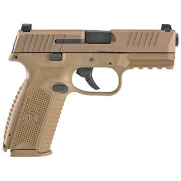 FN , FN 509 Striker Fired, Full Size 9mm, 4" Barrel, Polymer Frame, Flat Dark Earth, 3 Dot Sights, Non-Manual Safety, 2x17rd Mags - Handsguns - American Guns & Ammo