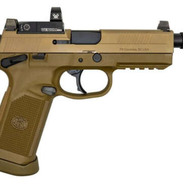 FN FNX Vortex Venom Combo 45 ACP, 5.30" Barrel, Flat Dark Earth, Interch. Backstrap, 15rd - Handsguns | American Guns & Ammo