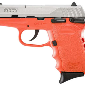 SCCY CPX-1 9mm, 3.1", 10rd, Manual Safety, Orange Polymer Grame, Natural Stainless - Handsguns | American Guns & Ammo
