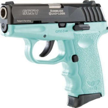 SCCY CPX3-CB 380 ACP, Black/Blue, No Safety, 10rd Blk/SCCY Blue w/o Safety - Handsguns | American Guns & Ammo