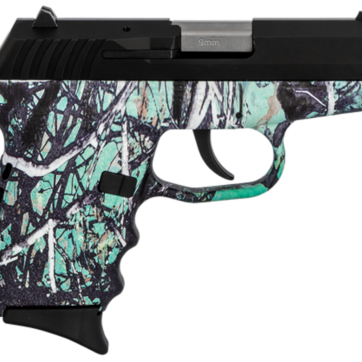 SCCY CPX-2 Carbon 9mm, 3.1" Barrel, Muddy Girl Serenity Grip, Black Stainless Steel Slide, 10rd - Handsguns | American Guns & Ammo