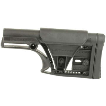 Luth-AR, MBA-1 Fixed Stock, Fits AR-15 & AR-10 Rifle Length A2 Buffer Tube, Black, Adjustable Cheek Piece and Length of Pull - RIFLES - American Guns & Ammo