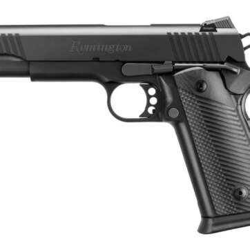 Remington R1 Full Size, 45 ACP, 5", Steel Frame, Black, 15Rd, Fiber Optic Front/Adjustable Rear - Handsguns | American Guns & Ammo