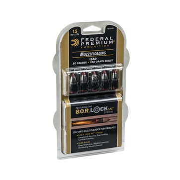 Federal 50 Blackpowder 350gr Lead MZ Bullet With B.O.R Lock System (not Ammo) - Black Powder Guns | American Guns & Ammo