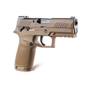 Sig Sauer, P320 M18, Striker Fired, 9mm, 3.9" Barrel, Polymer Frame, Coyote Finish, DP Pro Plate, Manual Safety, Night Sights, 1-17Rd Magazine & 1-21Rd Magazines - Handsguns | American Guns & Ammo