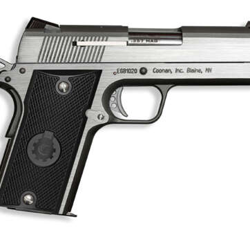 Coonan Compact 357 Mag, 4", Black Ionbond Stainless, Fixed White Dot Sights, Black Alum Grips, 2 Mags (Special Order) - Handsguns - American Guns & Ammo