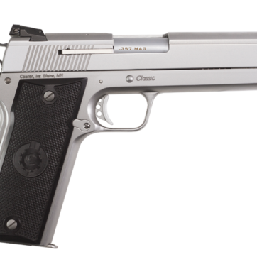 Coonan Classic 357 Mag, 5", Satin Stainless, Fixed Black Sights, Black Alum Grips, 1 Mag (Special Order) - Handsguns - American Guns & Ammo