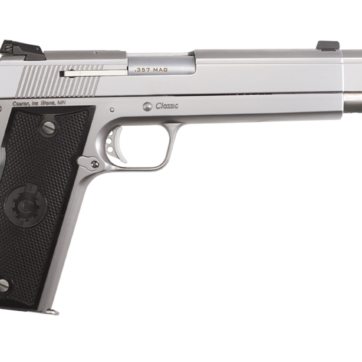 Coonan Compensated 357 Mag, 5.7", Satin Stainless, Fixed White Dot Sights, Black Alum Grips, 1 Mag (Special Order) - Handsguns - American Guns & Ammo