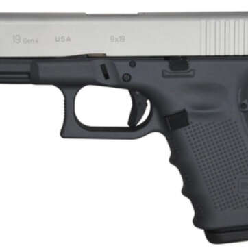 Glock G19 Gen4, 9mm, 4", Battleship Gray/Stainless Gray Slide FS, 15rd, USA Made - Handsguns | American Guns & Ammo