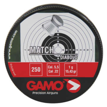 Gamo Match Pellets .22 Caliber Flat Nose 250 Per Tin - Air Guns & BB Guns | American Guns & Ammo