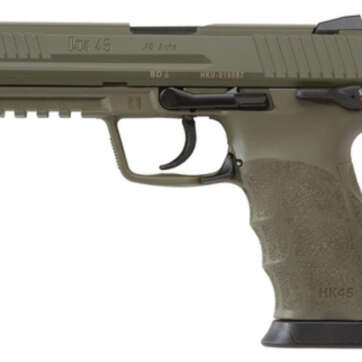 Heckler and Koch HK45 OD Green Finish Frame and Slide (V1) DA/SA safety/decocking lever on left with two 10rd mags Heckler and Koch HK45 OD Green Finish Frame and Slide (V1) DA/SA safety/decocking lever on left with two 10rd mags - Handsguns - American Guns & Ammo
