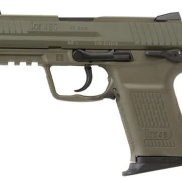Heckler & Koch HK45 Compact Green Finish Frame and Slide (V1) DA/SA safety/decocking lever on left with two 8rd mags - Handsguns | American Guns & Ammo