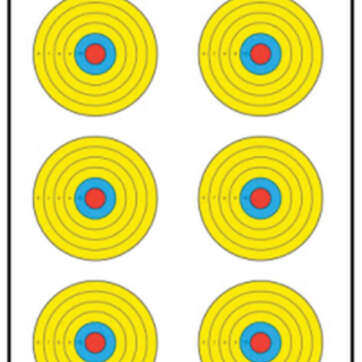 Looper Law Enforcement High Visibility Fluorescent 6 Bulls-Eye Target, 17.5x23", 100/Package - Competition Guns - American Guns & Ammo