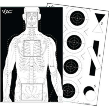 Looper Law Enforcement Viking Tactics Double Sided Advanced Training Target 23x35 ", Black/White, 100/Pack - Competition Guns | American Guns & Ammo
