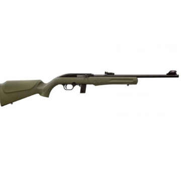 Rossi, RS22, Semi-automatic Rifle, 22 LR, 18" Barrel, Olive Drab Green Finish, Synthetic Stock, 10Rd, Adjustable Fiber Optic Sights - RIFLES | American Guns & Ammo